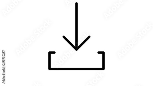 Animated Download Icon Motion Graphic Loop with Alpha Channel