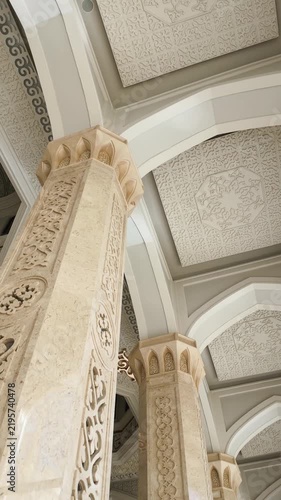 The interior of the Nursultan Mosque in Astana, Kazakhstan