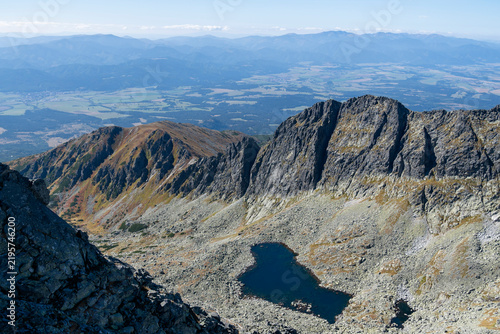 A panorama of mountains and lowlands.