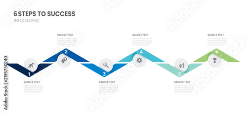 6 Step Business Timeline Infographics Roadmap to success presentation templat...