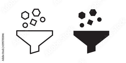 Bild auf Leinwand Content curation icon flat outline in black