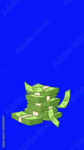 Money dollars notes icon animation