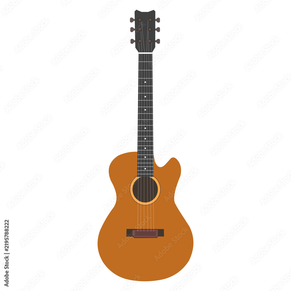 Obraz premium Musical Instrument Illustration of an Acoustic Guitar
