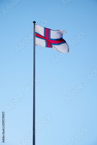 Close-up of the Faroe Islands flag.