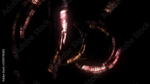 Animation of orange flashes on a black background