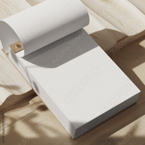Daily page calendar mockup. 3D rendering