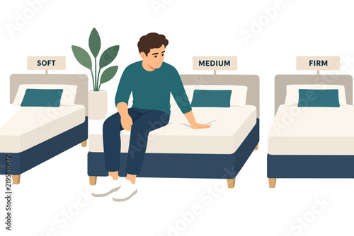 Bild auf Leinwand customer testing firmness different mattresses orthopedics mattress body part co