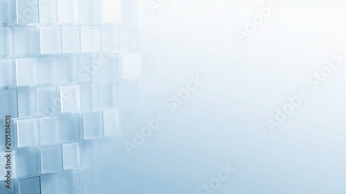 Light blue three dimensional cube geometric background