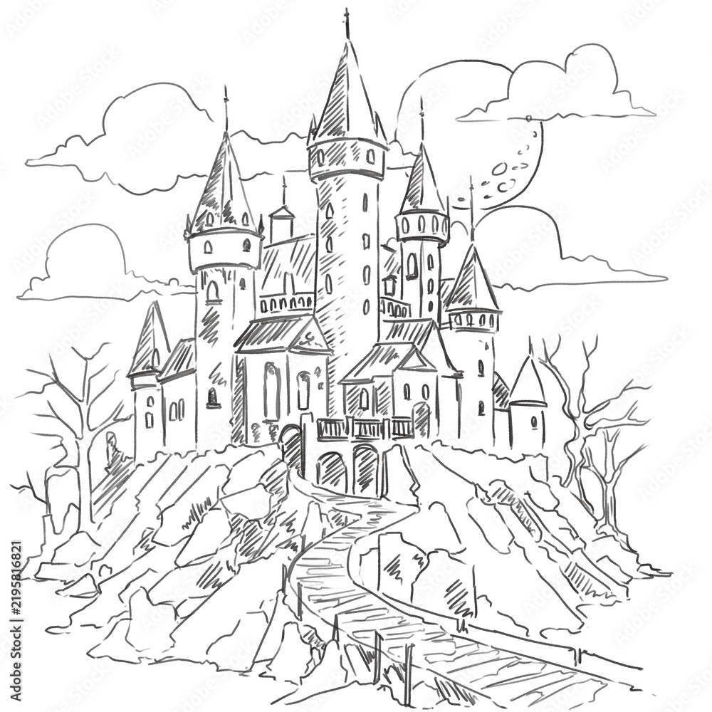 Fototapeta premium castle on the hill