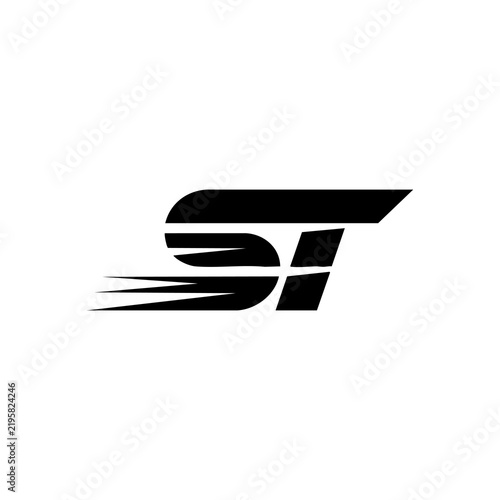 ST monogram logo design letter text name symbol monochrome logotype alphabet character simple logo