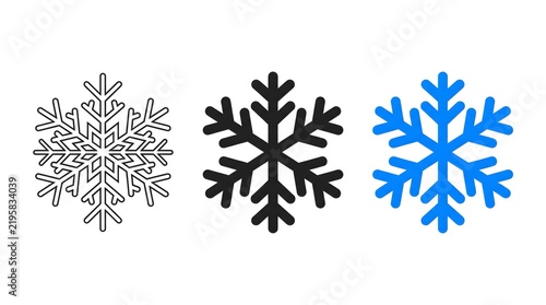 Snowflake icon set with various design variations winter icon snow crystal