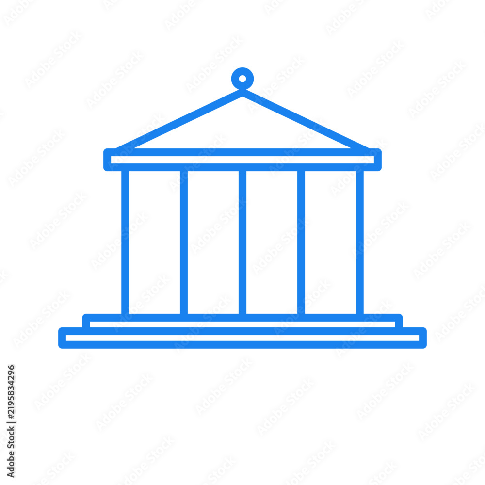 Obraz premium Town Hall Line Art Icon
