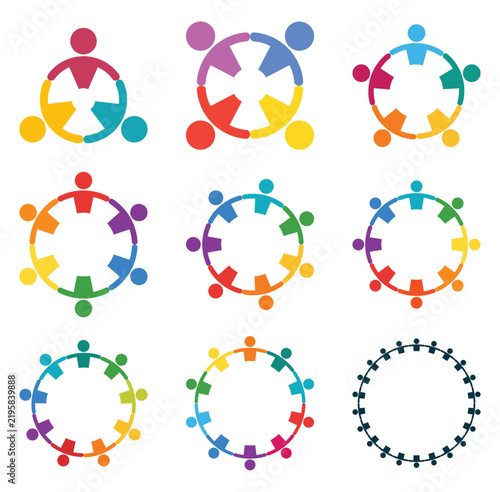 Colorful Symbol of Community, Unity, and Togetherness in Circular Design