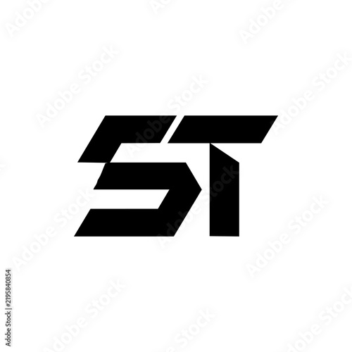 ST monogram logo design letter text name symbol monochrome logotype alphabet character simple logo