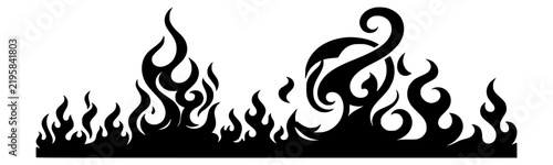 Fire Flame Border and Decorative Silhouette Collection