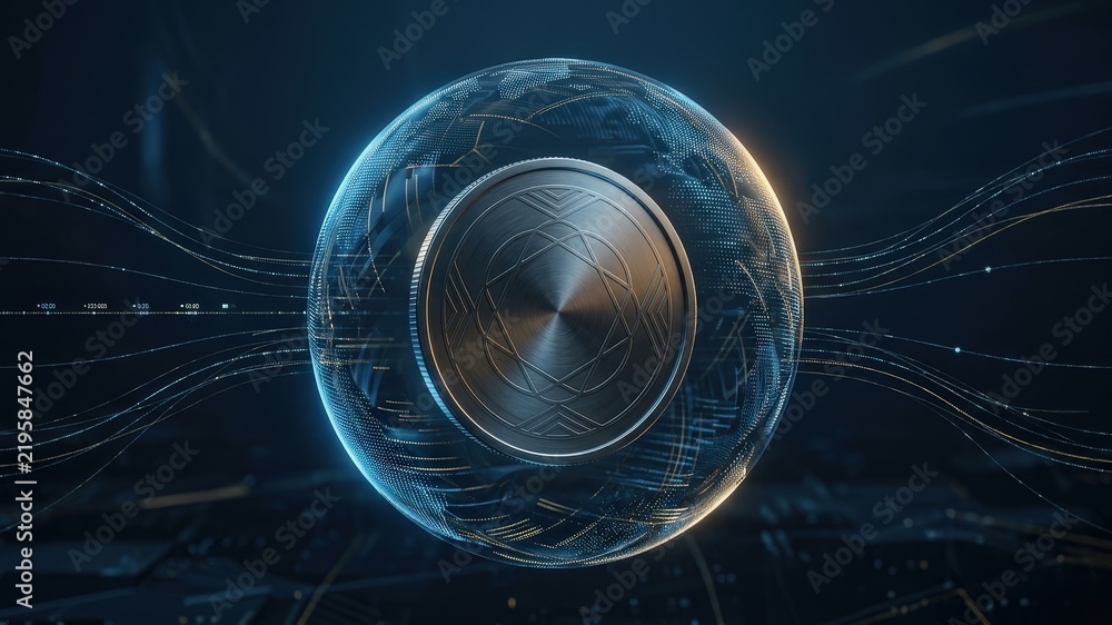 Fototapeta premium Financial Data Protection – Secure Digital Finance and Fintech Technology