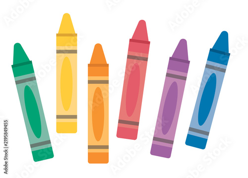 Colorful Wax Crayons Illustration