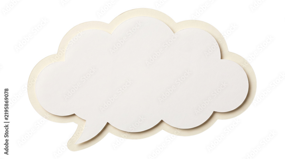 Fototapeta premium Torn paper speech bubble isolated on transparent background
