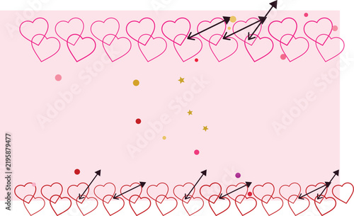 Isolated red heart icons with dotted lines