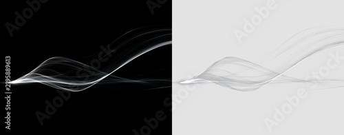 Canvastavla White Linear Ribbons Creating an Abstract Motion Effect