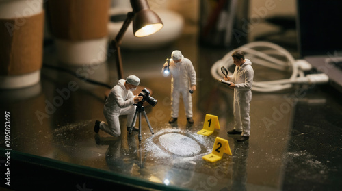 Miniature Crime Scene Investigation At Work