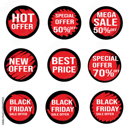 Set red black sale tag