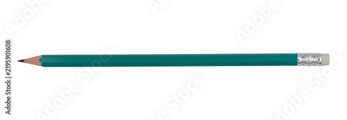 Foto Teal graphite pencil isolated on transparent background, wooden school and offic