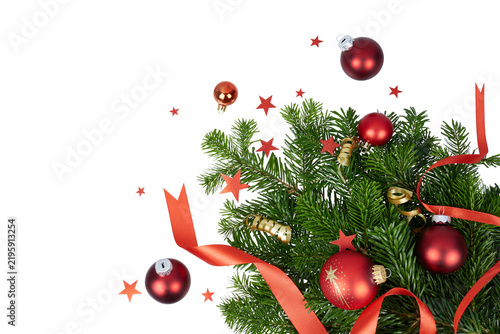 Fotografie christmas card decoration frame border or ornamental fir tree branches corner ed