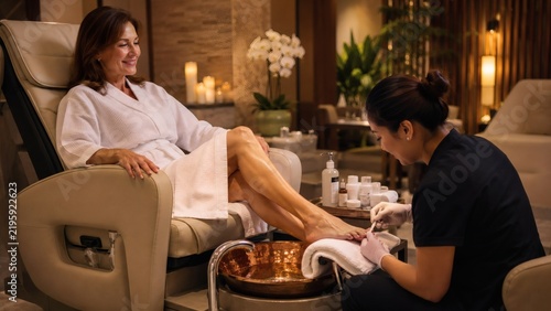 Relaxing spa pedicure treatment in serene luxury