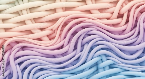 Abstract background featuring an intricate pattern of interwoven pastel colored curved tubes
