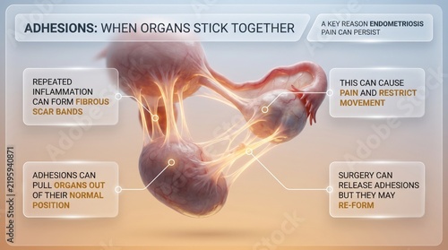 Pelvic adhesions and scar tissue explained infographic