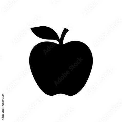 Apple silhouette icon vector illustration on white background.