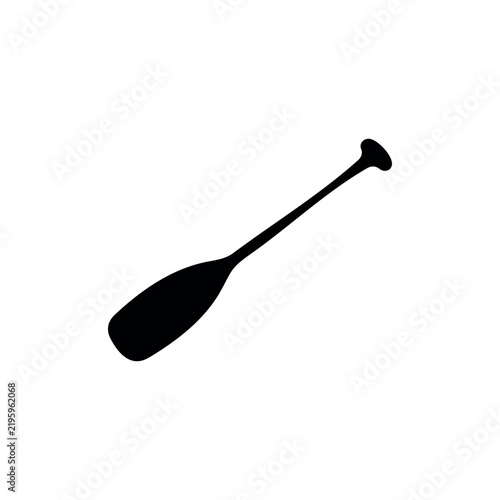 Diagonal Canoe Paddle silhouette icon vector illustration on white background.