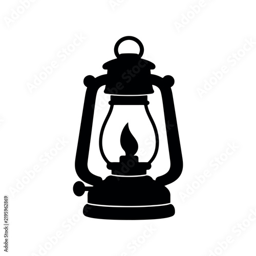 Hurricane Lantern silhouette icon vector illustration on white background.