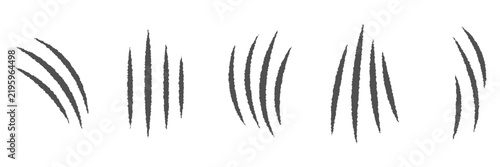 Foto Set of claw marks, scratch trace, animal or monster slash, vector illustration i