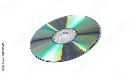 фотографія Single metallic silver compact disc cd dvd isolated on transparent background