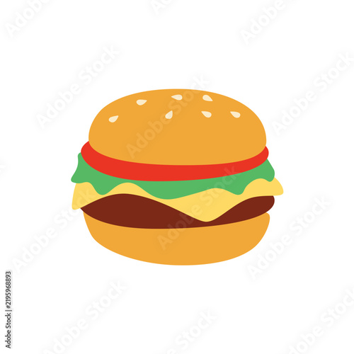 Hamburger vector icon. Burger isolated on white background. National burger day. Fast food