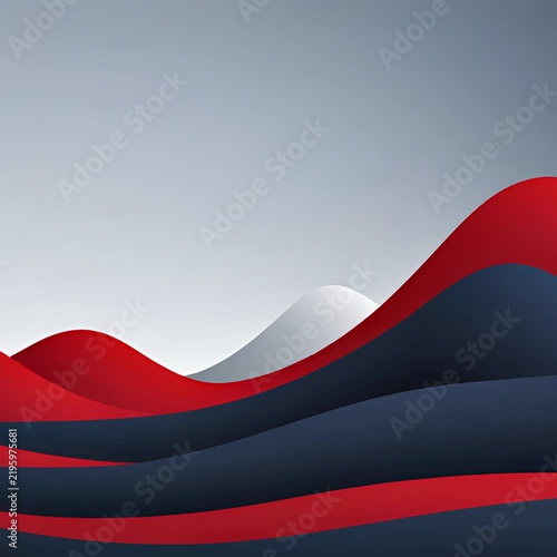 Sfondo animato con illustrazione astratta di paesaggio minimalista, effetto movimento trasversale, formato 1:1