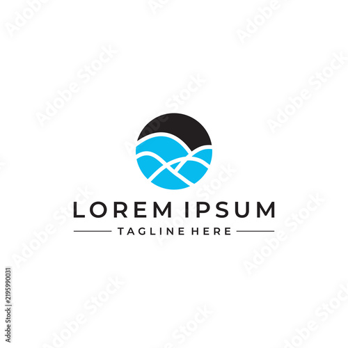 simple and modern mountain  logo design template elements