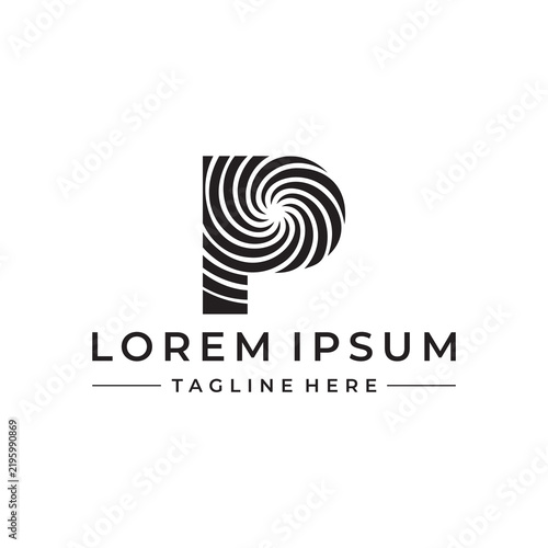 simple and modern P  logo design template elements