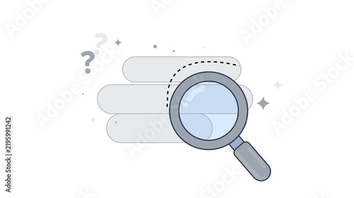 No Results Found Search Animation with Magnifying Glass 2D Motion Graphic white Bg