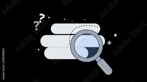 No Results Found Search Animation with Magnifying Glass 2D Motion Graphic black Bg