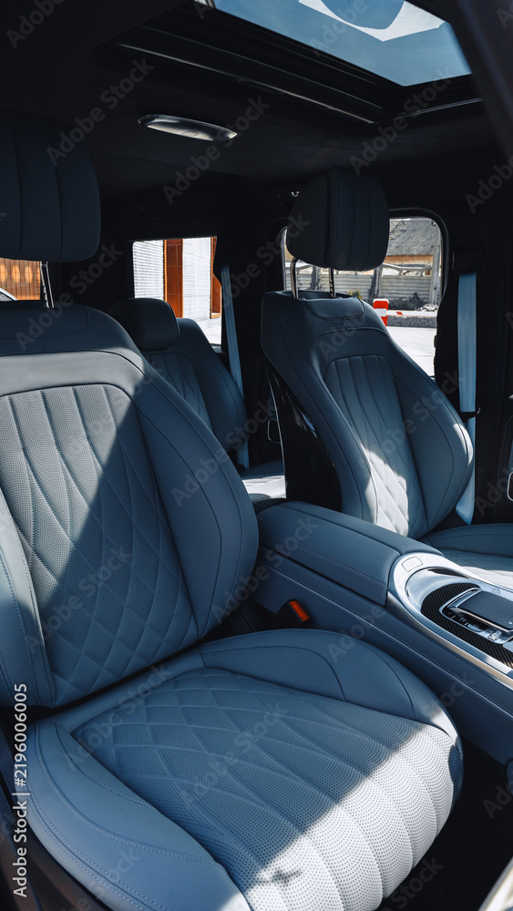 Obraz premium Luxury car interior shows modern design and comfortable seating