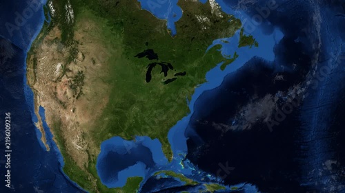 Cinematic 3D Earth Globe Orbital Zoom into West Virginia, United States Borders