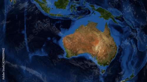 Cinematic 3D Earth Globe Orbital Zoom into Western Australia Borders