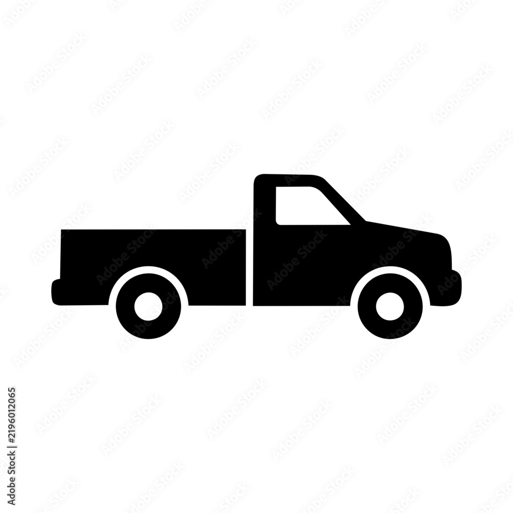 Fototapeta premium Black Pickup Truck Silhouette Icon