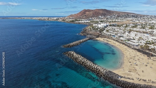 Stunning Aerial Landscape of Lanzarote Canary Islands Spain