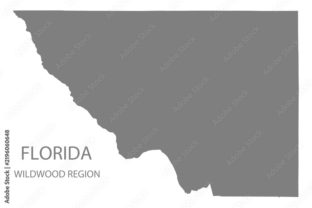 Fototapeta premium Wildwood Region Map, Florida, USA