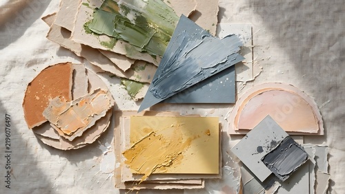 A modern paper art arrangement represents experimentation and artistic freedom