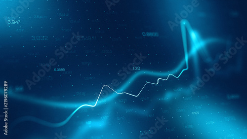 Stock exchange trading chart showing trends in market data over time